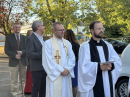the last bit of the procession - Dominic, the Archdeacon, the church wardens and Bishop Kelly